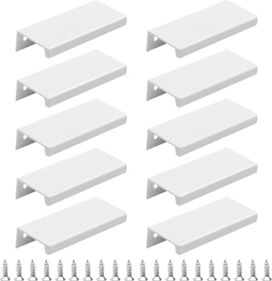 Verborgen Meubelgrepen 10 Stuks Aluminium Ladegrepen 80mm Wit voor Keuken Garderobe en Kast