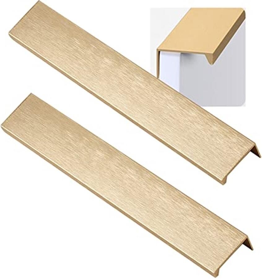 Verborgen Meubelgrepen in Geborsteld Goud 250 mm 2 Stuks voor Keuken en Kasten