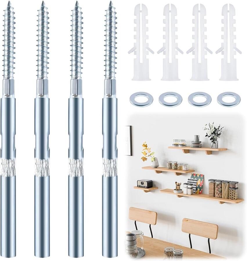 Verborgen plankhouders Zwevende plankdragers 4 stuks