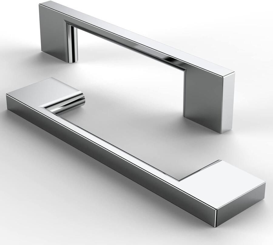 Verchroomde meubelgrepen 5 stuks 96 mm gatafstand ideaal voor keukenkasten