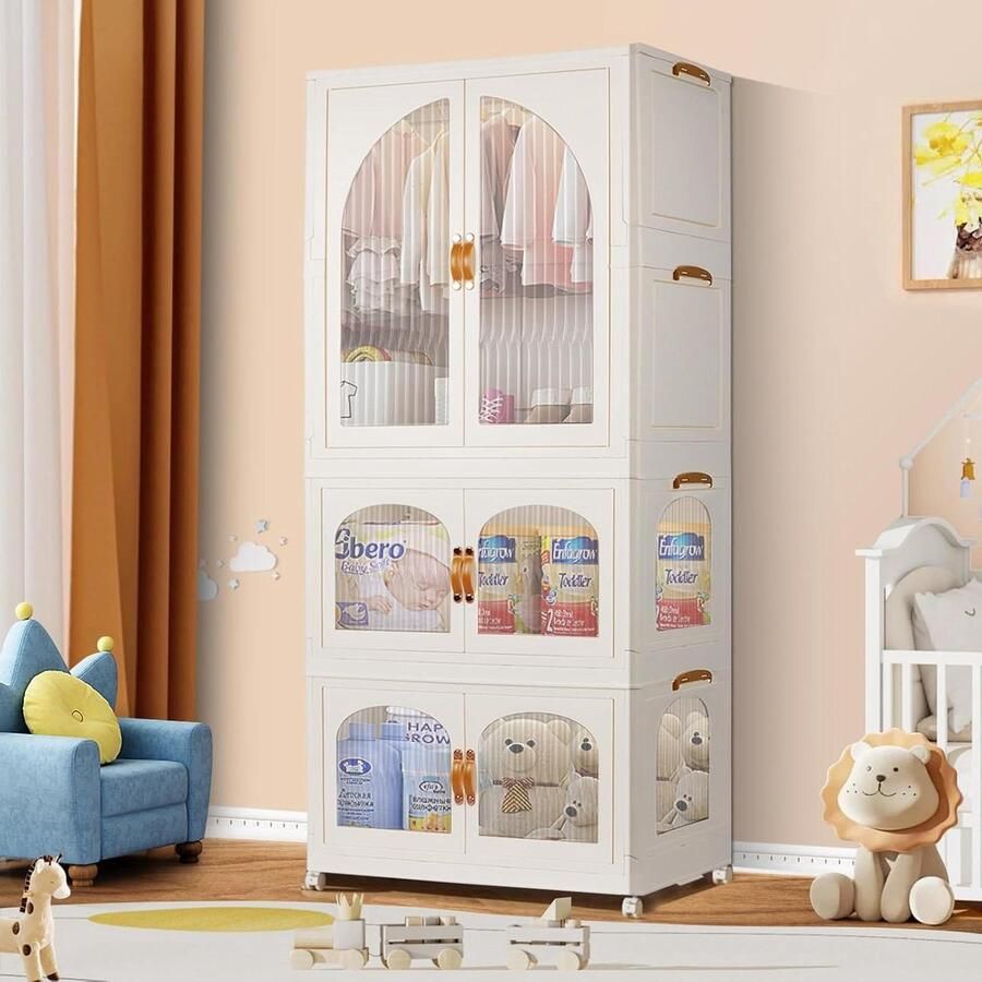 Verdiepingen Draagbare Garderobekast Hangkasten Draagbare Opbergruimte 10 Hangers Kinderkast Opvouwbaar Kledingkast Hangen Opslagruimte Kledingkast