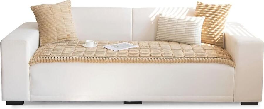 Verdikte Bankhoes voor 1- 2- en 3-zits Banken Universeel Antislip Corduroy Superzacht Lichtbruin 70 x 150 cm Geschikt voor Woonkamer en Hoekbank