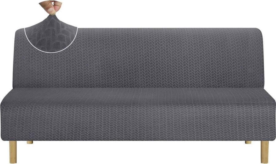Verdikte hoge rek mouwloze futonhoes nieuw patroon zachte futon afdekking voor opvouwbare slaapbank anti-slip bankovertrek zonder armleuning (futon grijs)