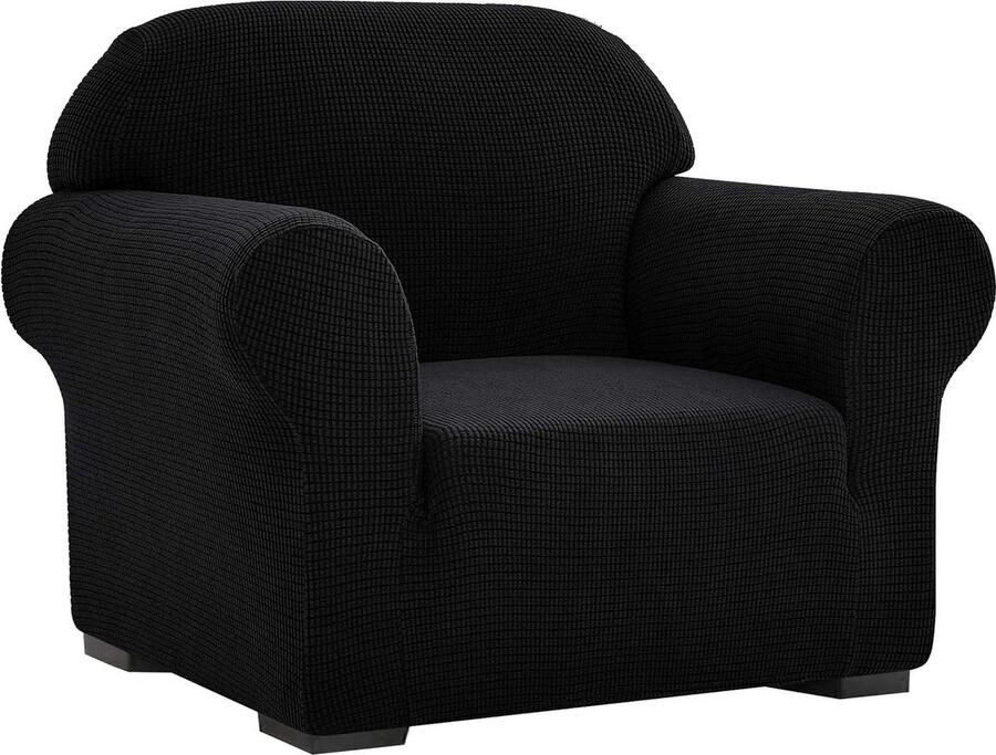 Verdikte Stretch Sofa Cover 1 Stuk Covers voor Woonkamer Zachte Meubelbeschermer voor Kinderen en Honden Wasbare Bank Slipcovers Stoel Zwart