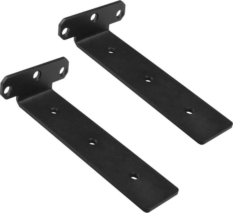 Verdikte Zwarte Plank Beugels Wandmontage 6 Inch Metalen L Beugel Haakse Tafel Ondersteuning Set van 2