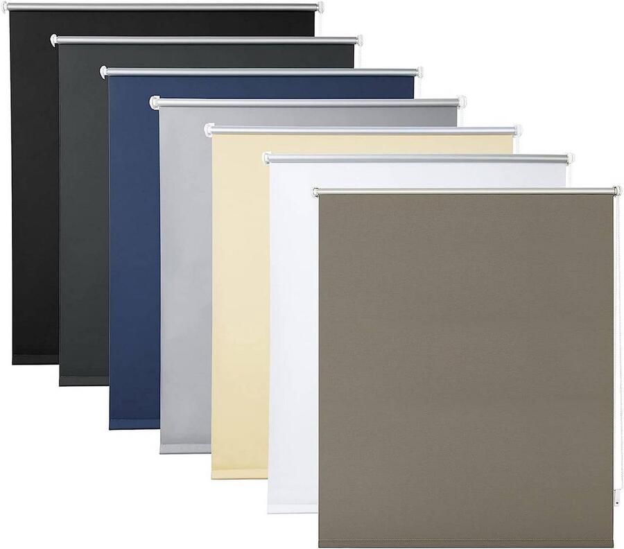 Rootz Living Rootz Verduisterend Rolgordijn Thermisch Raamscherm Zonbescherming UV-bescherming 100% Polyester 40-120cm x 160 210cm Taupe