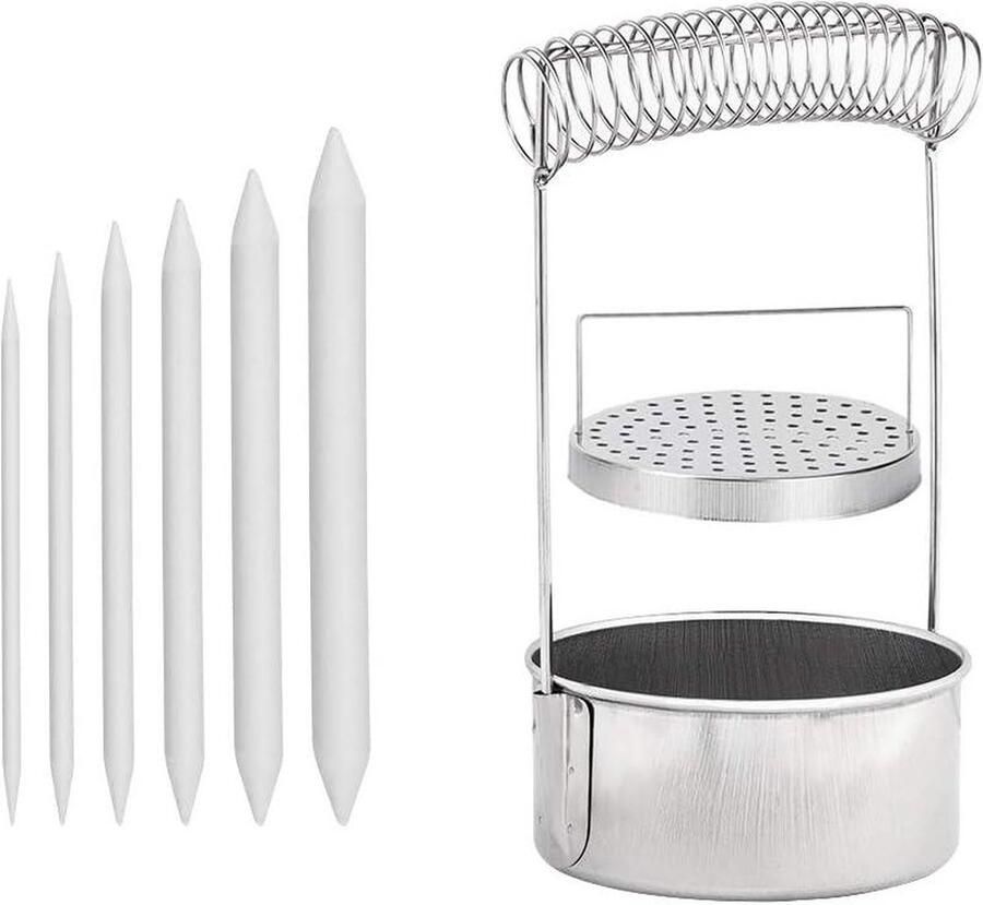 Verfborstelreiniger Roestvrijstalen Zeefborstel Reiniger Draagbare Borstelreiniger Met Wastank Filterscherm Houderveer 6 Stuks Voor Olieverfschilderij Aquarel