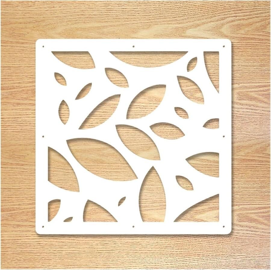 Ruimteverdeler wandpanelen 12 stuks 29x29 cm Scheidingswand kunst voor woonkamer Wit kunststof en hout DIY decoratie