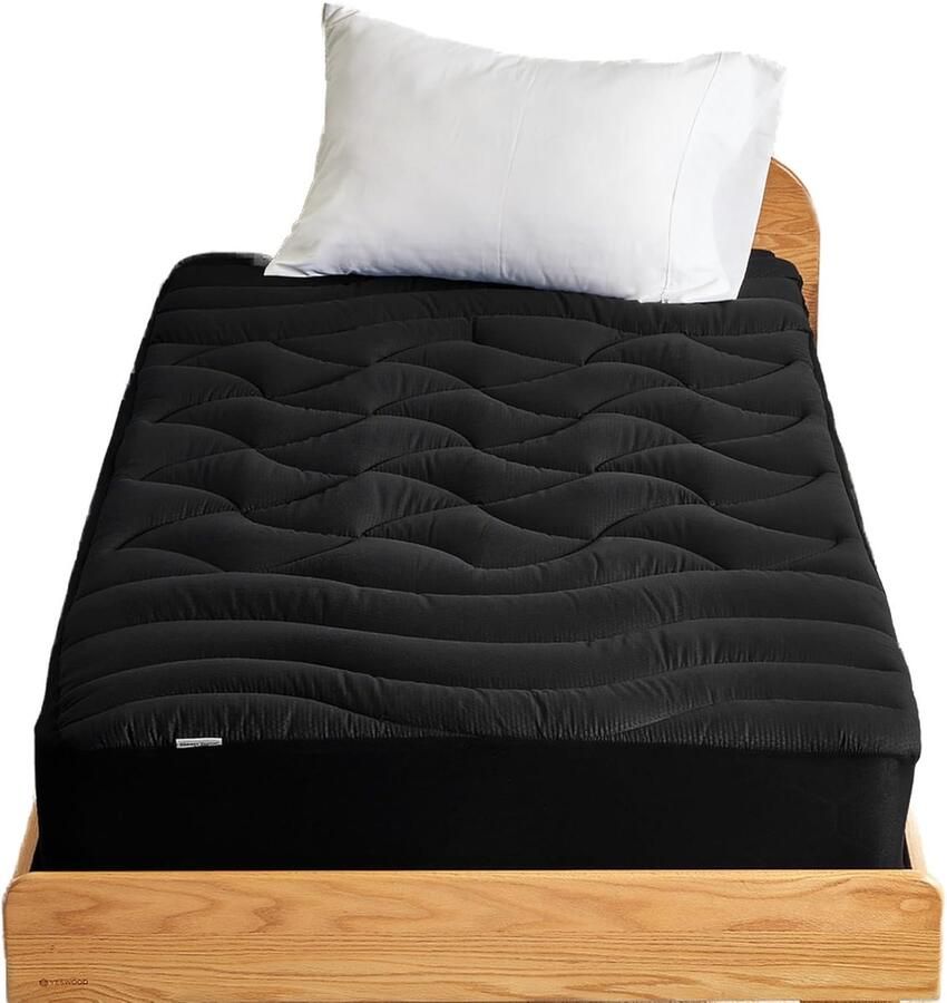 Verkoelende Matrastopper Eenpersoonsbed Premium Gewatteerde Matrasbeschermer Ademend en Wasbaar Diepe Zak 8-21 Inch