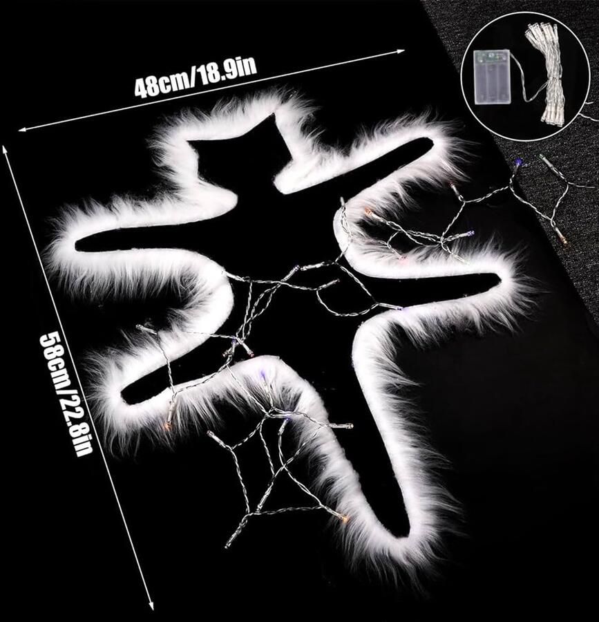 Verlichte gefrituurde kattenkap sfeervolle kerstdecoratie 1 stuk vilt en faux vacht 58x48 cm