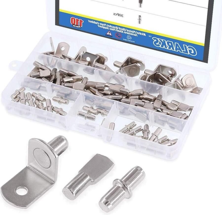 Vernikkelde Plank Beugel Pinnen Kast Meubels Plank Pins Ondersteuning 110 Stuks 3 Stijlen Zilver kastdragers