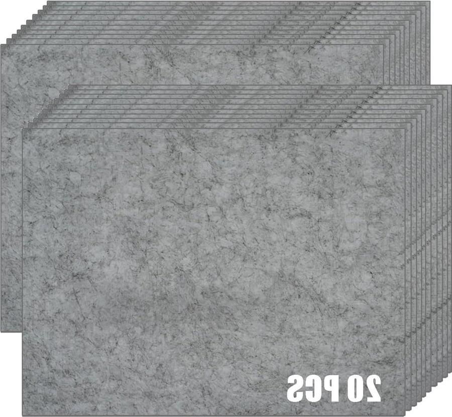 Verpakking van 20 stuks zelfklevende viltglijders 15x20 cm stoelvilt om te snijden 5 mm dik ideale kleefkracht meubels