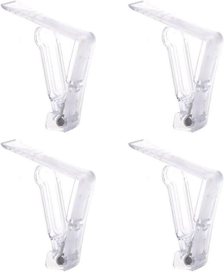 Verpakking van 4 tafelkleedklemmen transparante kunststofklemmen verstelbare hoge klem tafelkleedhouder tafelkleedklem kunststof tafelkleedklem