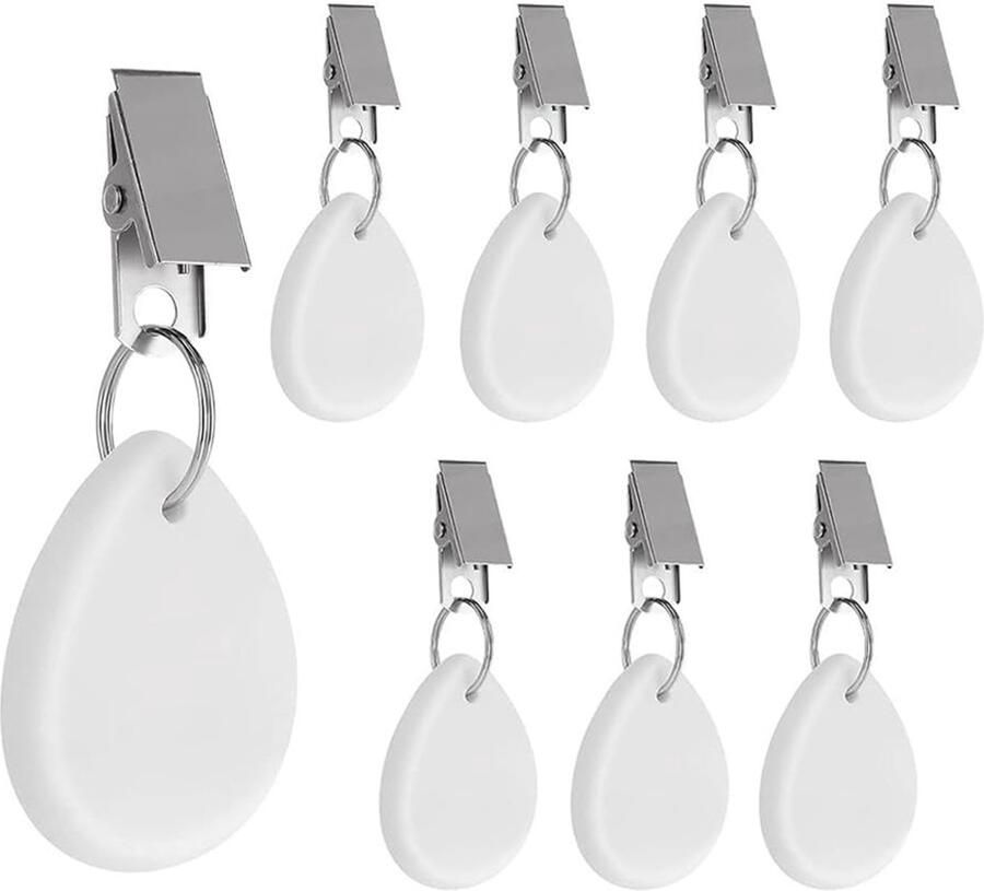 Verpakking van 8 tafelkleedgewichten marmeren tafelkleedhangergewichten tafelgewichthangers met clips tafeldecoratie voor buiten bruiloften picknicks tuinfeesten (wit)
