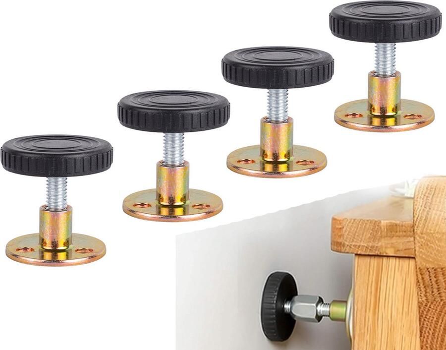 Verstelbaar bedframe met schroefdraad anti-schudgereedschap hoofdeindestoppen 4 stuks 30-40 mm hoofdbord verstelbaar antischudgereedschap naast het bed voor kasten banken