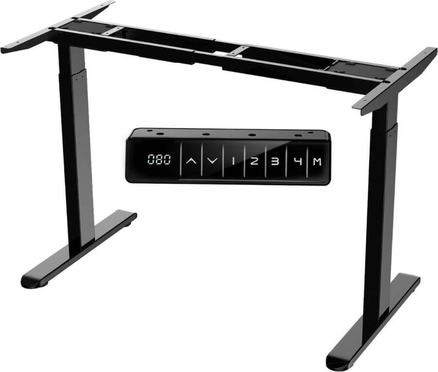 PEAM Verstelbaar Bureau (Elektrisch) Elektrisch In Hoogte Verstelbaar Bureau Frame met Dubbele Motoren 4 Geheugencontrole en Antibotsingsbescherming Laadvermogen tot 120 kg (2-traps Zwart)