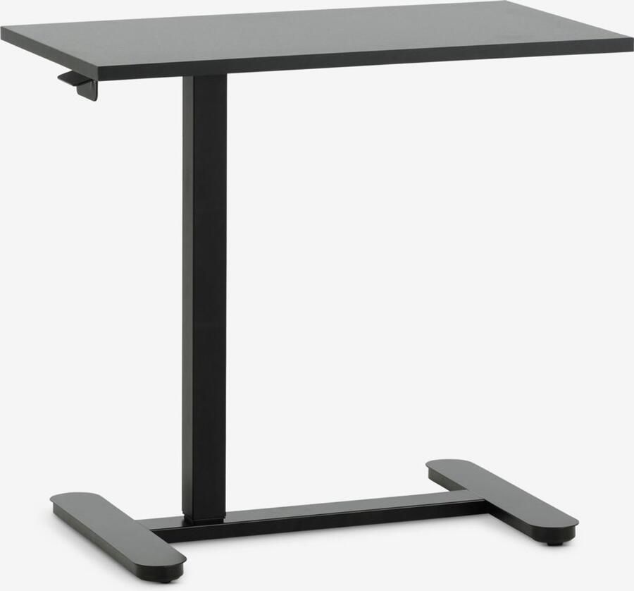 Verstelbaar Bureau met Gaslift – Zwart – 70x40 cm – In Hoogte Verstelbaar 64-108 cm – Met Wielen – Flexibel Zit-Sta Bureau