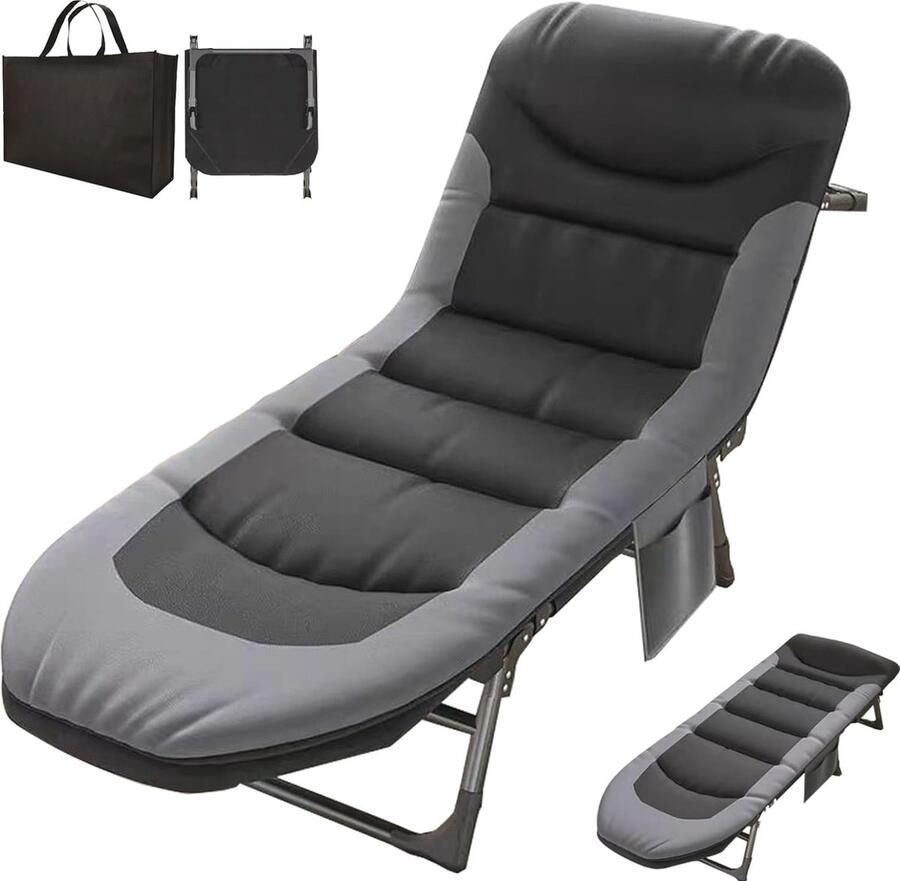 Verstelbaar Campingbed Voor Binnen Buiten Opvouwbaar Inclusief Draagtas