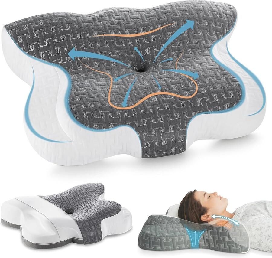 Verstelbaar Ergonomisch Cervicaal Nekkussen van Traagschuim voor Optimale Slaapondersteuning