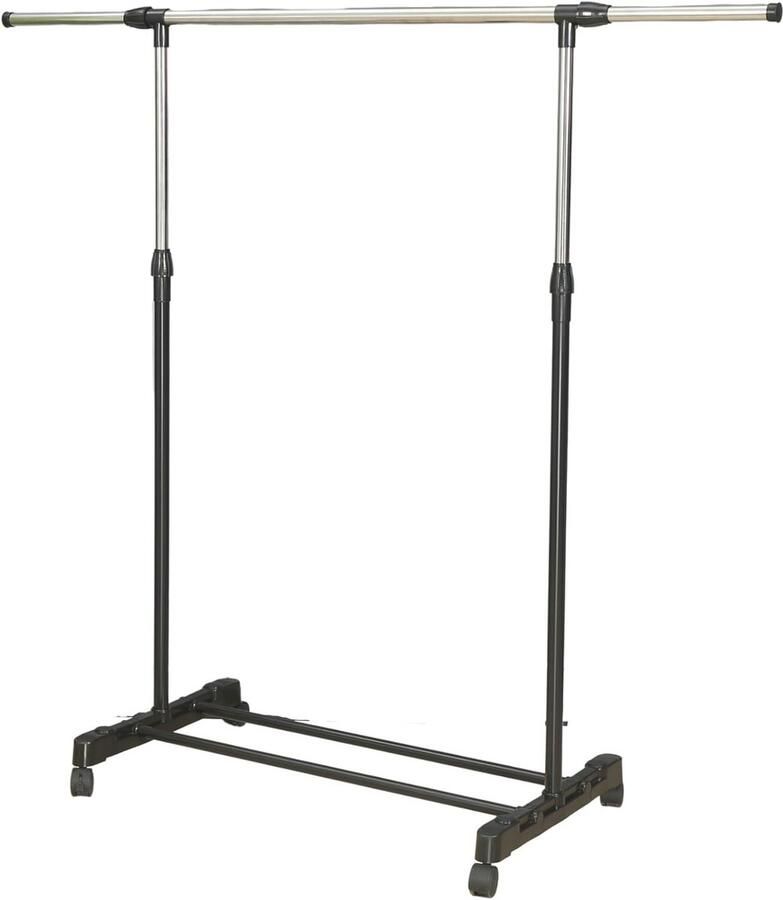 Verstelbaar Kledingrek met Wielen Ideaal voor Kleine Ruimtes Draagvermogen tot 25 kg