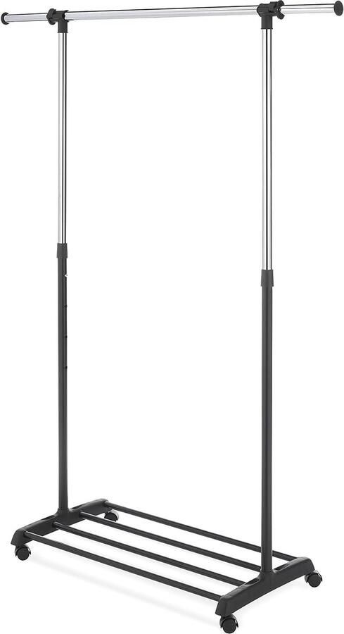 Verstelbaar Kledingrek Zwart en Chroom Deluxe Design