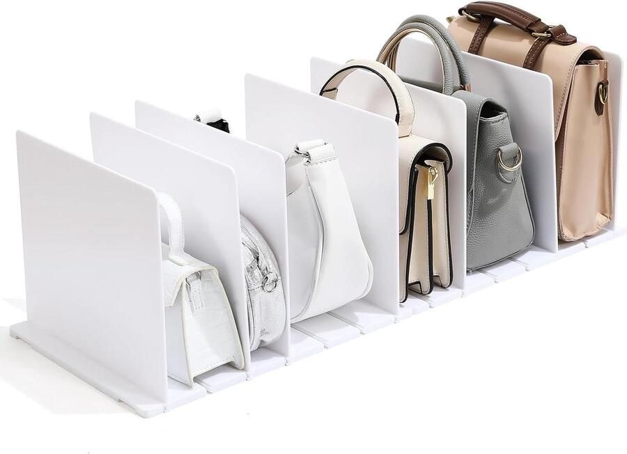 8 stuks verstelbare tasscheidingswanden van acryl voor planken kasten boekenkasten slaapkamer en keuken wit