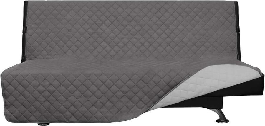 Beschermer omkeerbaar doorgestikt antislip voor kinderen katten en honden futon grijs lichtgrijs Bankovertrek