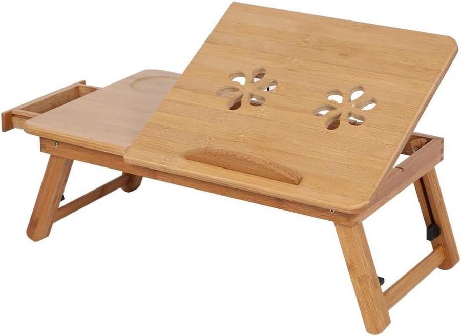 Verstelbare bamboe boekenkast slaapzaal bed lezing bureau lezing lade standaard slaapkamer laptop bed bureau