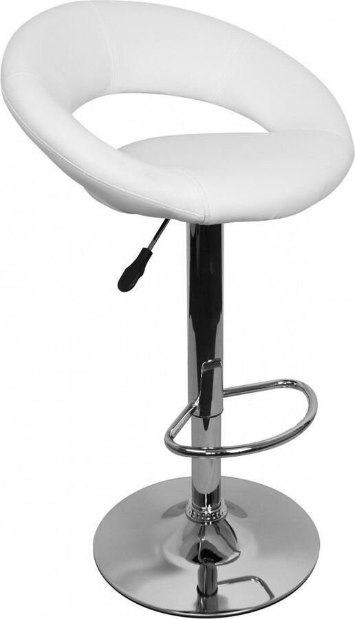 Rootz Living Rootz Verstelbare Barkruk Draaikruk Zitting in Lederlook Chroom Frame 360° Rotatie Ergonomisch Ontwerp 110kg Capaciteit 80-102cm x 54 5cm x 49 5cm