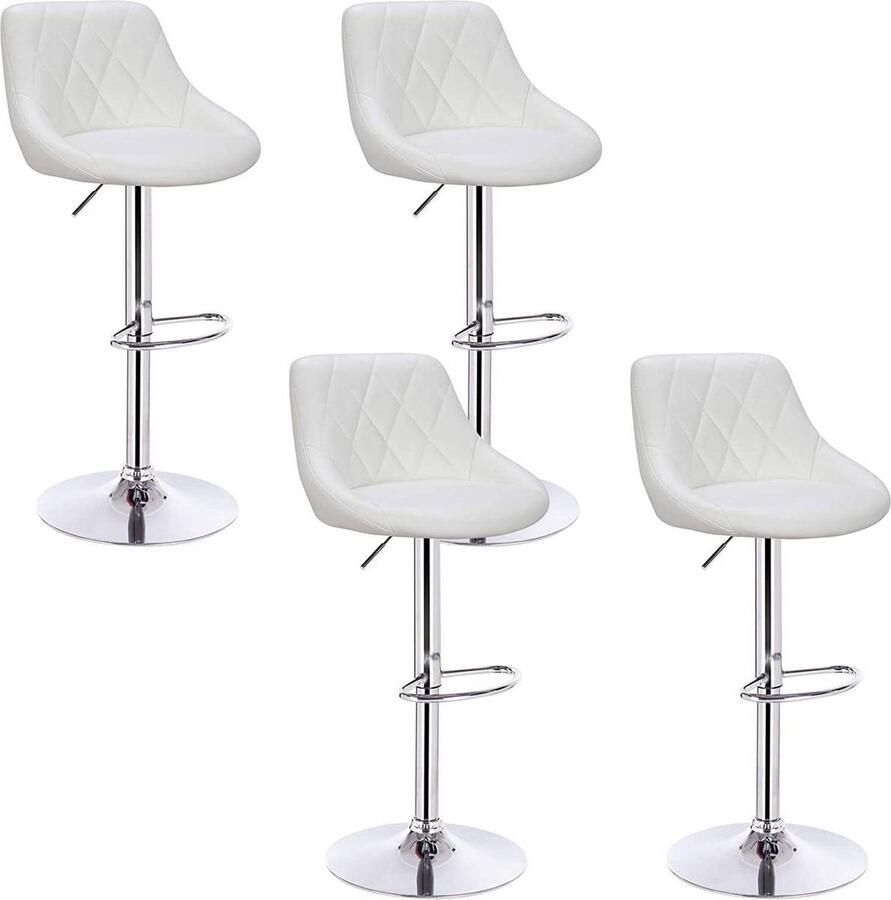 Rootz Living Rootz verstelbare barkrukken set van 4 kunstleren tegenkrukken draaibare barstoelen comfortabel veelzijdig duurzaam 35 cm x 38 cm zitting hoogte 60 cm 82 cm