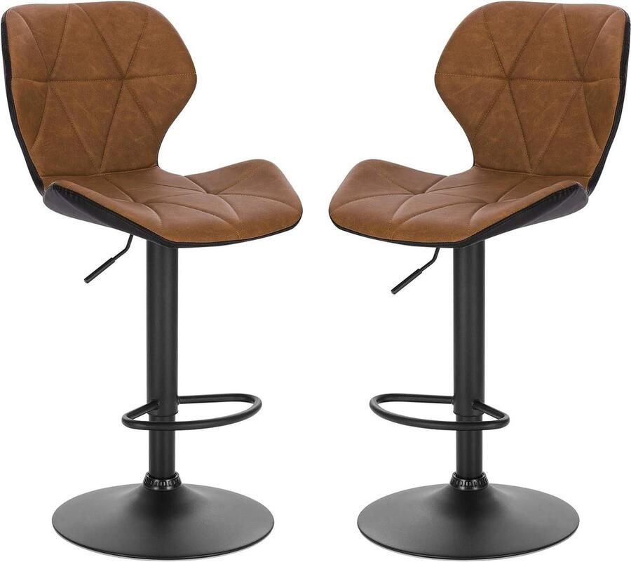 Rootz Living Rootz Verstelbare Barkrukken Tegenkrukken Draaistoelen Hoog comfort Modern design Duurzame constructie 47 cm x 39 cm x 90-112 cm