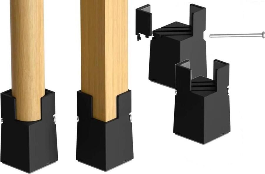 Verstelbare Bed- en Meubelstijgbuizen Set van 4 Stuks voor Zwaar Gebruik Bedliften voor Vierkante Ronde Stoel Beendiameter 025-165 Schroefklemmen furniture risers