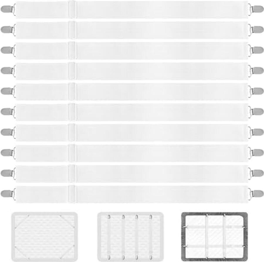 Verstelbare Bedlakenspanners 10 Stuks Elastische Hoeslaken Spanbanden tot 130 cm