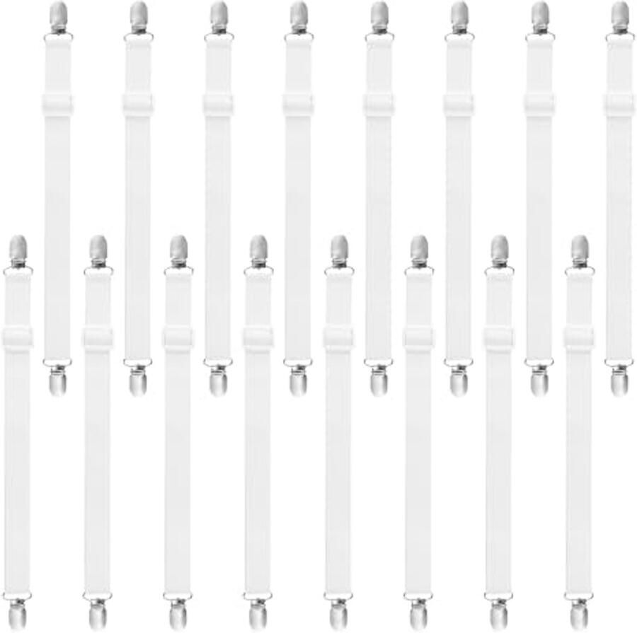 Verstelbare bedlakenspanners 16 stuks elastische bedlakenspanner voor banken en beddengoed