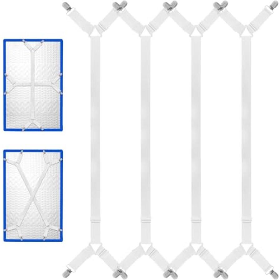 Verstelbare bedlakenspanners met metalen clip Creëer kreukvrije lakens en matrasbescherming