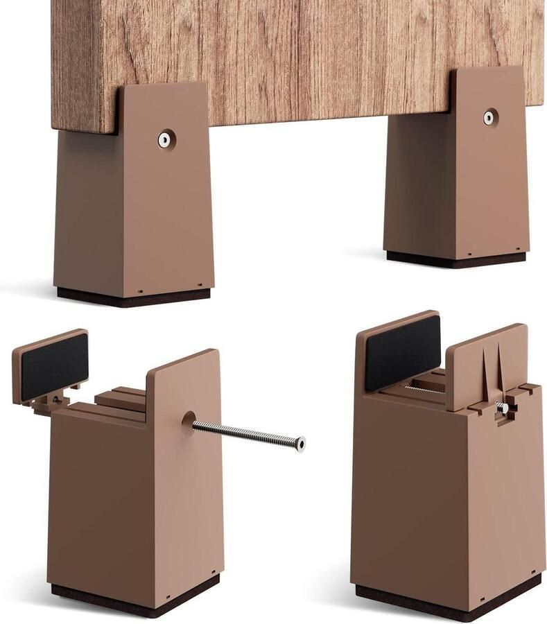 Verstelbare bedverhogers 4 inch zware stoelverhogers 4 stuks voor meubelverhoging 20 inch wit furniture risers