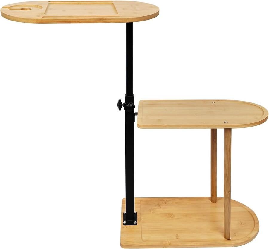 Verstelbare Bijzettafel Multifunctioneel en Praktisch 1 stuk Bamboe