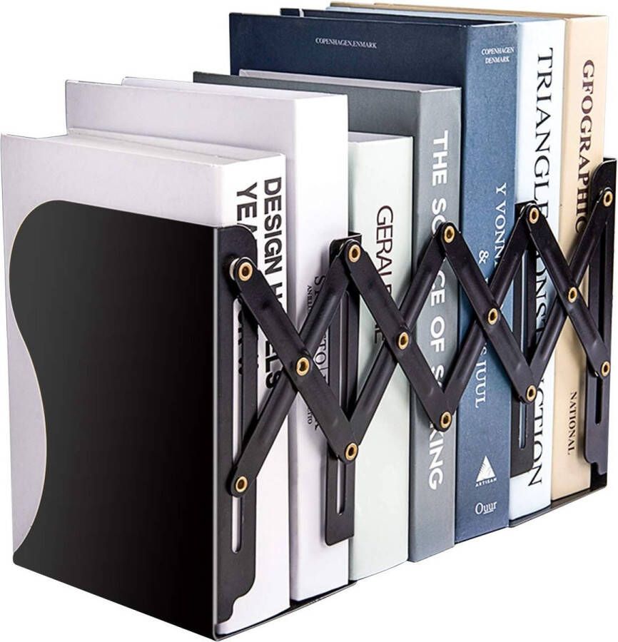 Verstelbare boekensteun metalen ijzeren verstelbare boekenhouderstandaard uitbreidbare tijdschriftenmap voor bureau plank kantoor briefpapier uitschuifbaar tot 48 3 cm