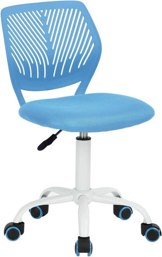 Verstelbare bureaustoel met stoffen zitting armloos blauw