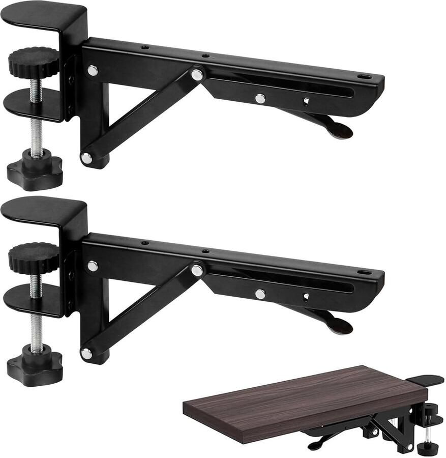 Verstelbare C-clip toetsenbordhouder ergonomisch ontwerp 1 stuk roestvrij staal