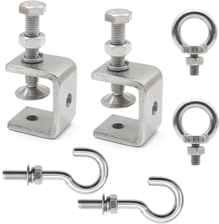 Verstelbare C-klemmen van roestvrij staal set van 6 stuks voor timmerwerk en lassen
