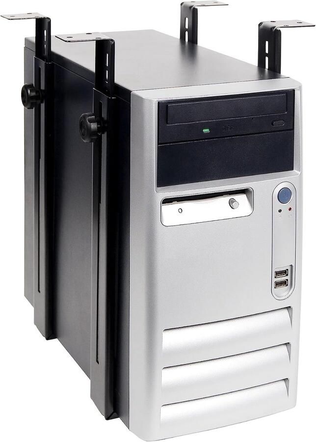 Verstelbare Computerhouder Onder Bureau PC Beugel 1 Stuk Zwart Staal