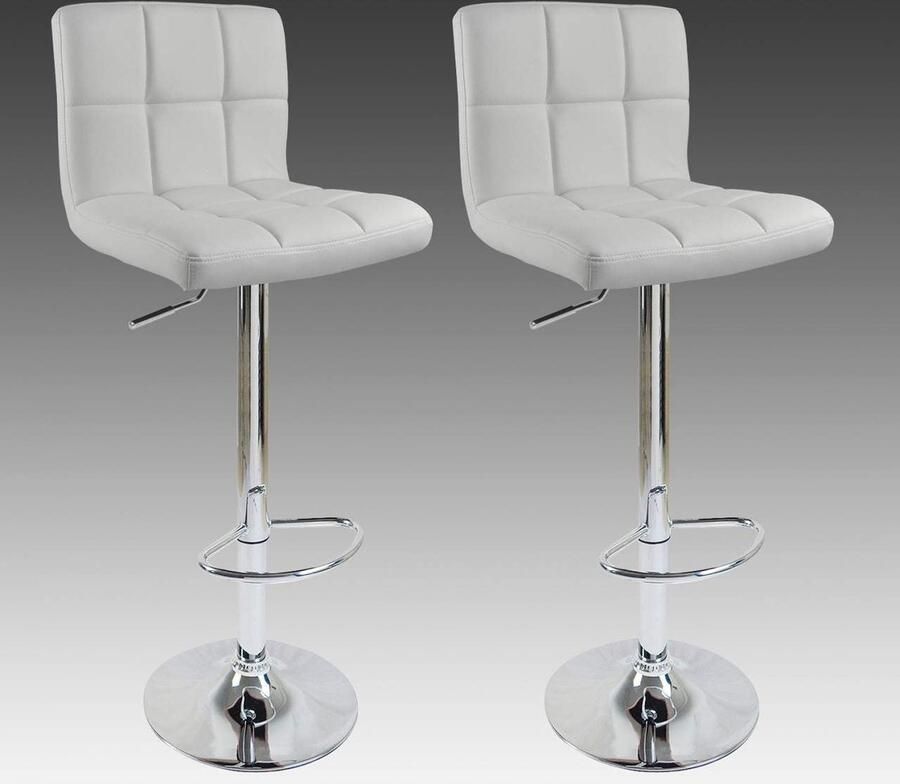 Rootz Living Rootz Verstelbare Draaibare Barkruk Tegenkruk Bureaustoel Comfortabel Duurzaam Veilig Verchroomd Metaal & Kunstleer 92-114cm x 38cm x 44cm