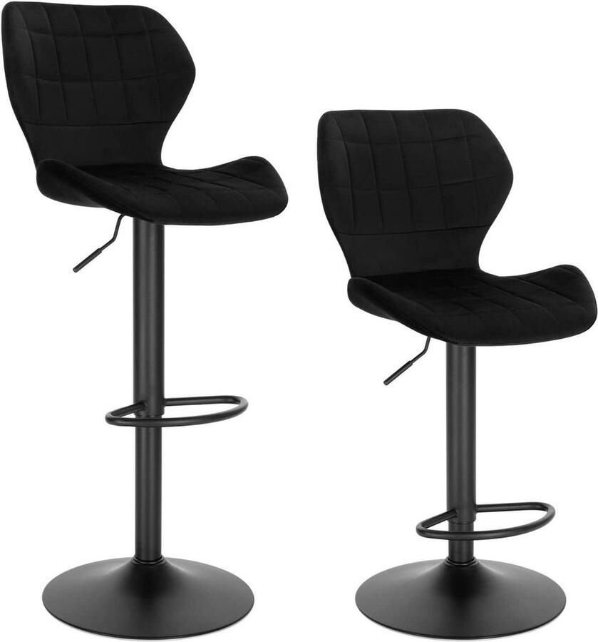 Rootz Living Rootz Verstelbare Draaibare Barkruk Tegenkruk Roterende Stoel Pluche Comfort Verbeterde Stabiliteit In Hoogte Verstelbaar Fluwelen Hoes 48cm x 38cm x 60-82cm