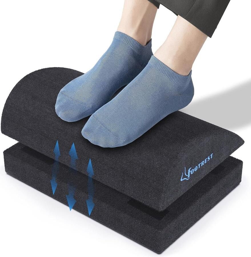 Verstelbare ergonomische voetensteun voor bureau en reizen Antislip en wasbare voetsteunkussen met traagschuim