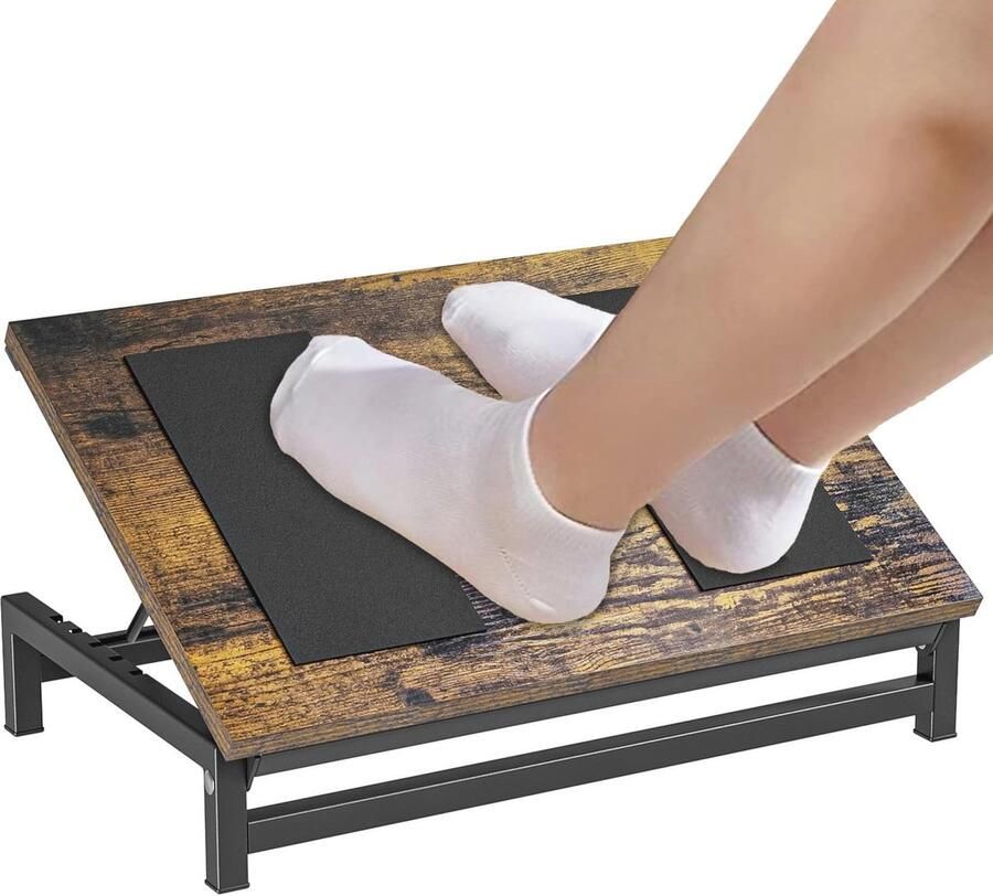 Verstelbare Ergonomische Voetsteun Antislip Houten Voetenbank met 4 Hoogteposities