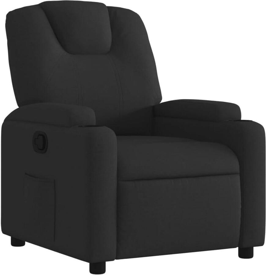 Verstelbare Fauteuil Zwart Comfortabele Relaxstoel voor Thuis