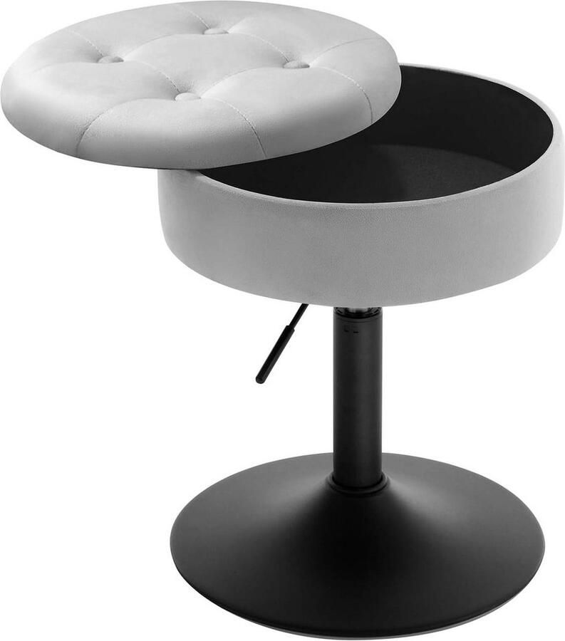 Rootz Living Rootz verstelbare fluwelen barkruk tegenkruk keukenkruk duurzaam multifunctioneel opbergruimte 39 5 cm zitdiameter hoogte 49 5-65 cm