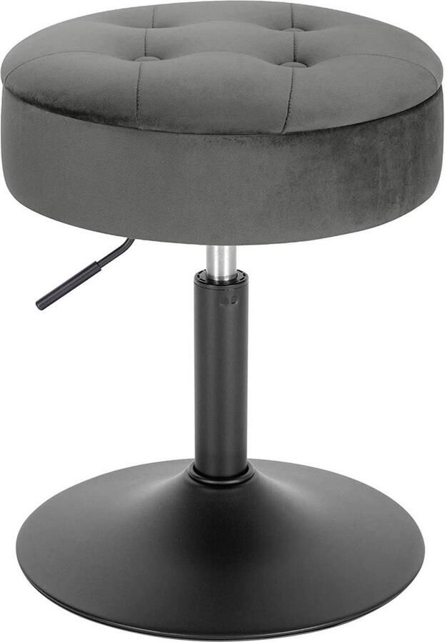 Rootz Living Rootz Verstelbare Fluwelen Barkruk Tegenstoel Draaikruk Duurzaam Modern Multifunctioneel Zitting Dia 39 5 cm Hoogte 49 5-65 cm Basis Dia 38 5 cm