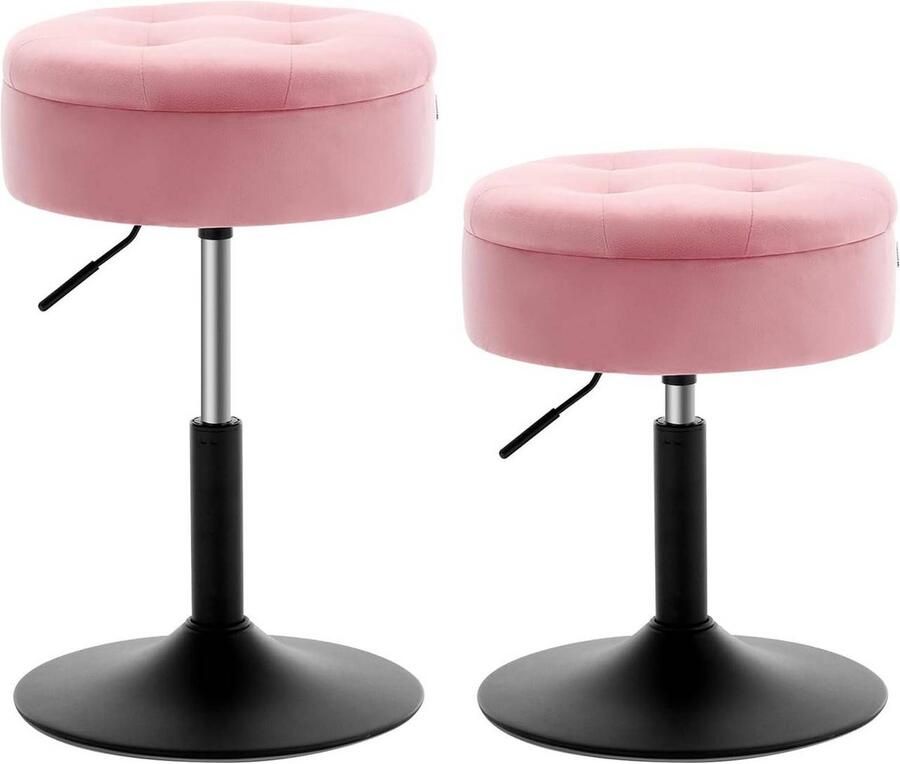 Rootz Living Rootz Verstelbare Fluwelen Barkruk Tegenstoel Keukenkruk Duurzaam Modern Multifunctioneel Opbergruimte 39 5 cm x 49 5-65 cm x 38 5 cm